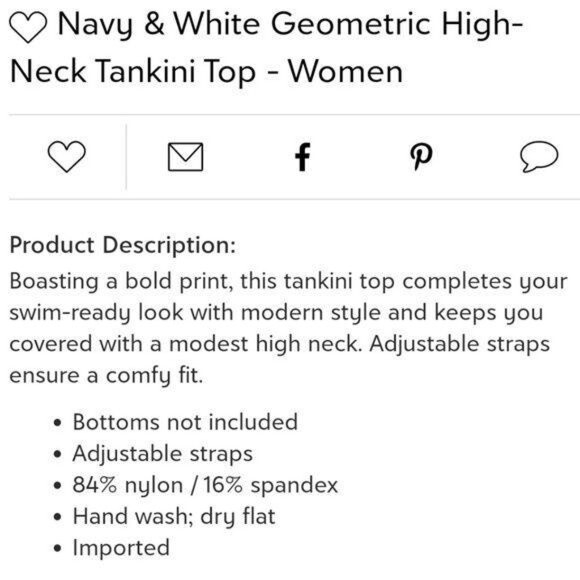 JAG High Neck Criss Cross Back Tankini Sports Top Tennis Swim Athletic Medium - Picture 11 of 11